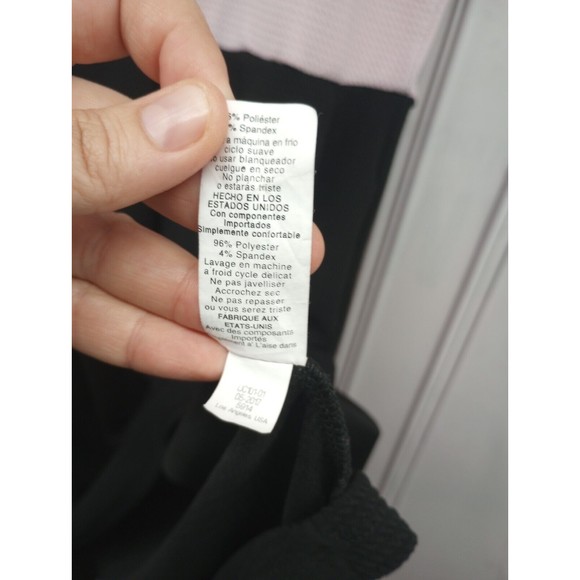 LuLaRoe Dress Womens Size M Pastel Pink & Black Fit & Flare Back Zipper Textured - Picture 15 of 16